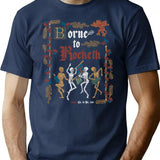 Born To Rock Medieval Style - Vintage English Manuscript Ii T-Shirt - Navy