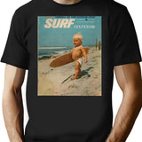 Born2surf T-Shirt - Retro Graphic Tee for Men & Women - Black