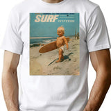 Born2surf T-Shirt - Retro Graphic Tee for Men & Women - White