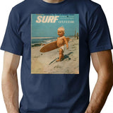 Born2surf T-Shirt - Retro Graphic Tee for Men & Women - Navy