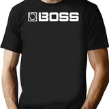 Bosss Guitar Pedals T-Shirt - Retro Graphic Tee for Men & Women - Black