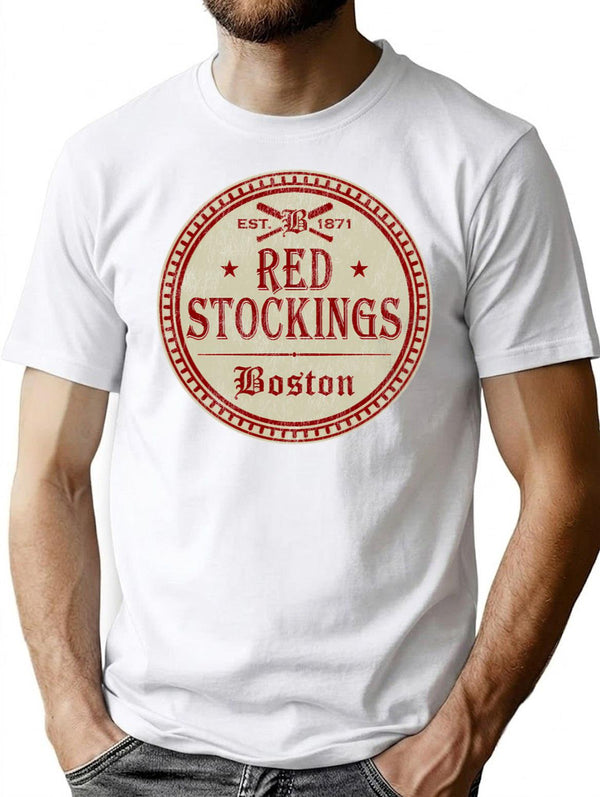 Boston Red Stockings Worn T-Shirt for Men & Women, T-Shirts Graphic Tee - White