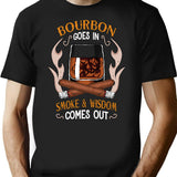 Bourbon And Cigars Quote Vintage Art T-Shirt - Black