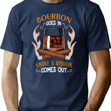 Bourbon And Cigars Quote Vintage Art T-Shirt - Navy