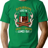 Bourbon And Cigars Quote Vintage Art T-Shirt - Green