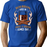 Bourbon And Cigars Quote Vintage Art T-Shirt - Blue