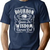 Bourbon Goes In Wisdom Comes Out 5 T-Shirt - Navy