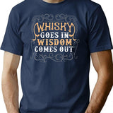 Bourbon Goes In Wisdom Comes Out 6. T-Shirt - Navy