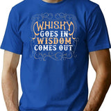 Bourbon Goes In Wisdom Comes Out 6. T-Shirt - Blue