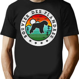 Bouvier Des Flandres Summer Vintage T-Shirt - Retro Graphic Casual Tee - Black