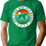Bouvier Des Flandres Summer Vintage T-Shirt - Retro Graphic Casual Tee - Green