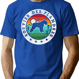 Bouvier Des Flandres Summer Vintage T-Shirt - Retro Graphic Casual Tee - Blue