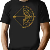 Bow And Arrow Compass Funny Creative T-Shirt - Black