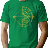 Bow And Arrow Compass Funny Creative T-Shirt - Green