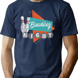 Bowling Night Bowlin Bowling Split Retro Bowling Bowling Birthday Bowling Design Vintage Bowling Bowling Design T-Shirt - Navy