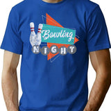 Bowling Night Bowlin Bowling Split Retro Bowling Bowling Birthday Bowling Design Vintage Bowling Bowling Design T-Shirt - Blue