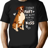 Boxer Funny Didnt Fart Butt Blew Kiss T-Shirt - Black
