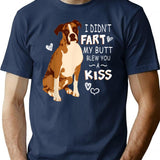 Boxer Funny Didnt Fart Butt Blew Kiss T-Shirt - Navy