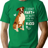 Boxer Funny Didnt Fart Butt Blew Kiss T-Shirt - Green