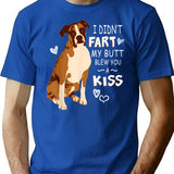 Boxer Funny Didnt Fart Butt Blew Kiss T-Shirt - Blue