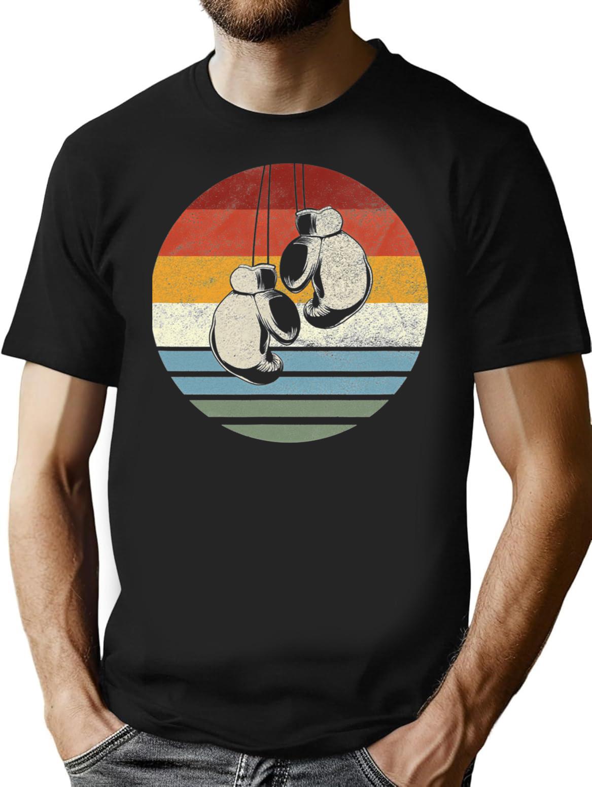 Boxing Classic Vintage Retro Boxsport Kickboxing Fighting T-Shirt - Black