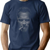 Boy And Cigarette T-Shirt - Retro Graphic Tee for Men & Women - Navy