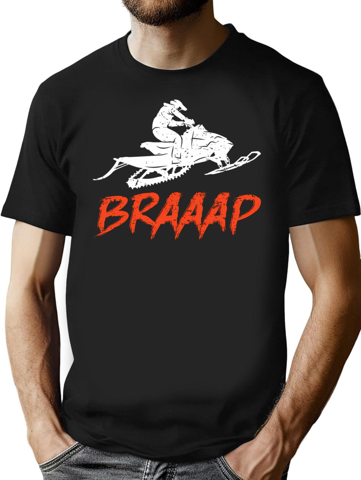 Braaap Snowmobile Braap Motor Sled Ii T-Shirt - Black