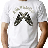 Branch Manager Lumberjack And Logger T-Shirt - Retro Graphic Tee for Men & Women - White