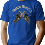 Branch Manager Lumberjack And Logger T-Shirt - Retro Graphic Tee for Men & Women - Blue