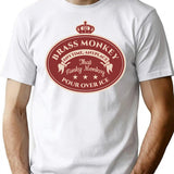 Brass Monkey Classic T Shirt - Retro Graphic Tee for Men & Women - White