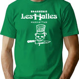 Brasserie Les Halles T-Shirt - Retro Graphic Tee for Men & Women - Green