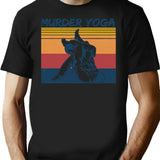 Brazilian Jiu Jitsu Funny Murder Yoga Vintage T-Shirt - Black