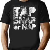 Brazilian Jiujitsu Tap Snap Nap Funny Jiu Jitsu T-Shirt - Black