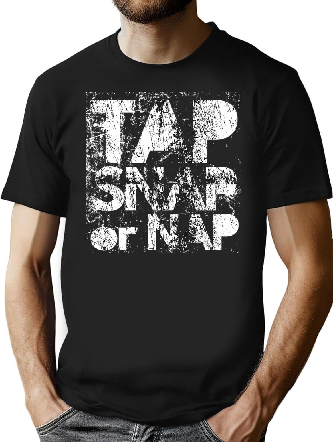 Brazilian Jiujitsu Tap Snap Nap Funny Jiu Jitsu T-Shirt - Black