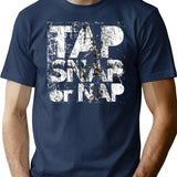 Brazilian Jiujitsu Tap Snap Nap Funny Jiu Jitsu T-Shirt - Navy
