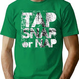 Brazilian Jiujitsu Tap Snap Nap Funny Jiu Jitsu T-Shirt - Green