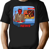 Breaking News T-Shirt - Retro Graphic Tee for Men & Women - Black