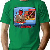Breaking News T-Shirt - Retro Graphic Tee for Men & Women - Green