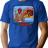 Breaking News T-Shirt - Retro Graphic Tee for Men & Women - Blue