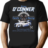 Brian O'Conner Family Racing Fast And Furious Tribute T-Shirt for Men & Women, T-Shirts Graphic Tee - Black