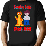 British Classic Charley Says 1970s Public Information Film V1e T-Shirt - Black