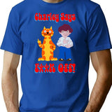 British Classic Charley Says 1970s Public Information Film V1e T-Shirt - Blue