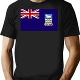 British Falkland Island National Celebration Flag T-Shirt - Black