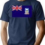 British Falkland Island National Celebration Flag T-Shirt - Navy