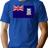 British Falkland Island National Celebration Flag T-Shirt - Blue