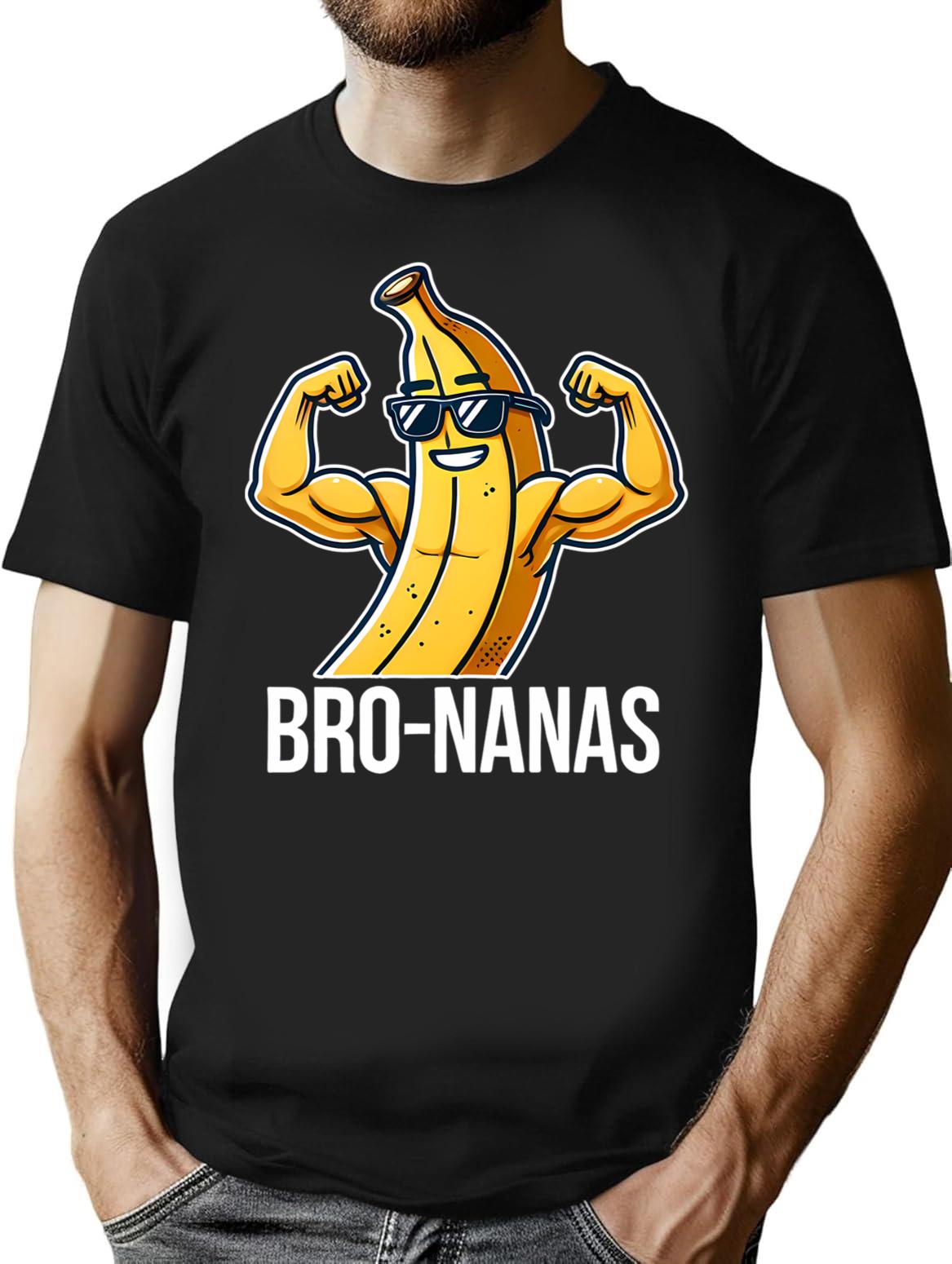 Bro-nanas Vintage Funny Banana Design (1) T-Shirt - Black