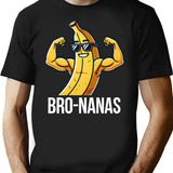 Bro-nanas Vintage Funny Banana Design T-Shirt - Retro Graphic Casual Tee - Black