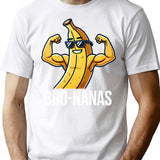 Bro-nanas Vintage Funny Banana Design T-Shirt - Retro Graphic Casual Tee - White