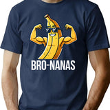 Bro-nanas Vintage Funny Banana Design T-Shirt - Retro Graphic Casual Tee - Navy