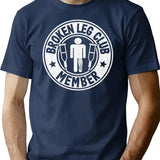 Broken Leg Club Member Logo Vintage Surgery Funny Get Well Soon T-Shirt - Navy